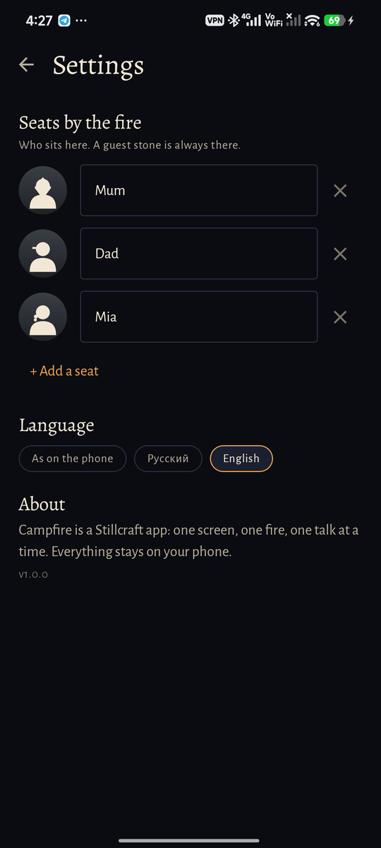 Campfire: Seats