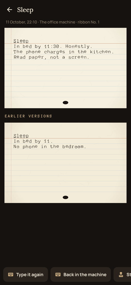 Carriage: Typed again