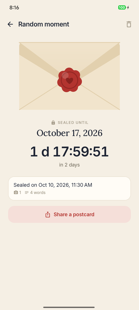DearMe: Sealed