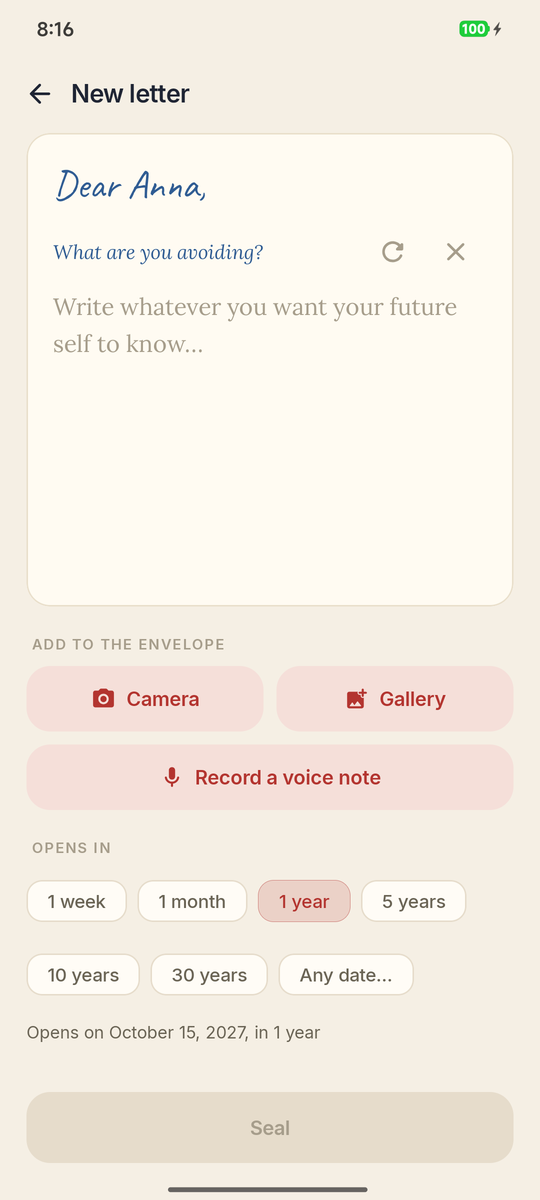 DearMe: Write