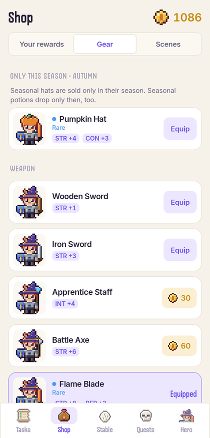 Dayquest: Shop