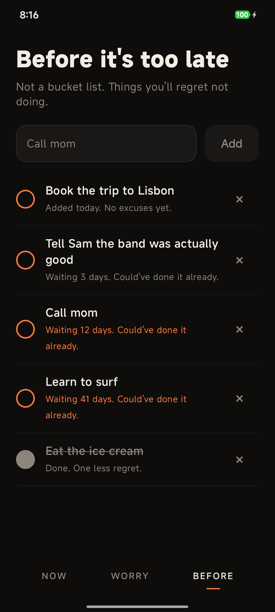 Anyway: Before it's too late
