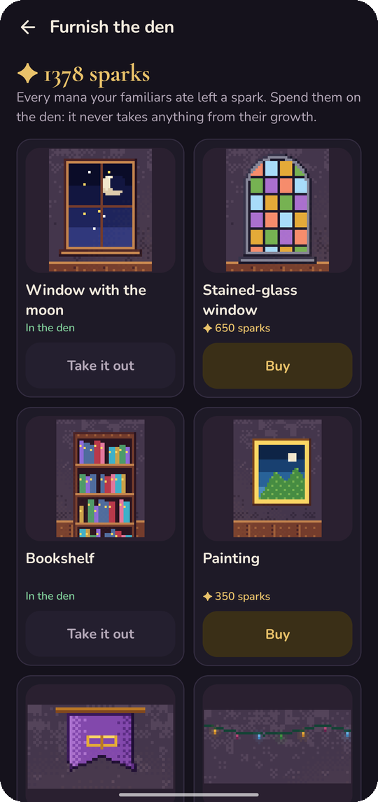 Familiar: Furnishing