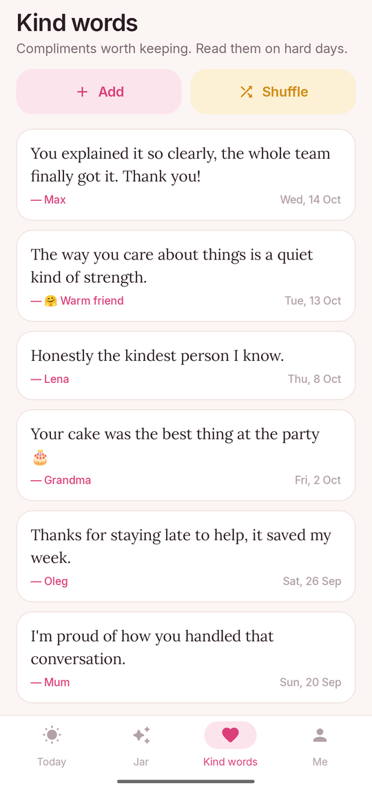 Glow: Kind words