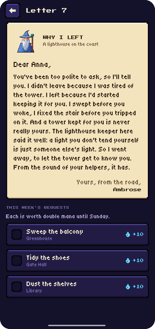 Hearthspell: A letter