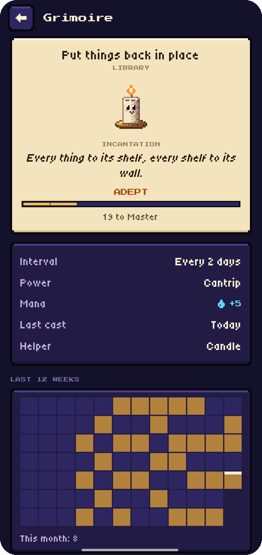 Hearthspell: A spell's page