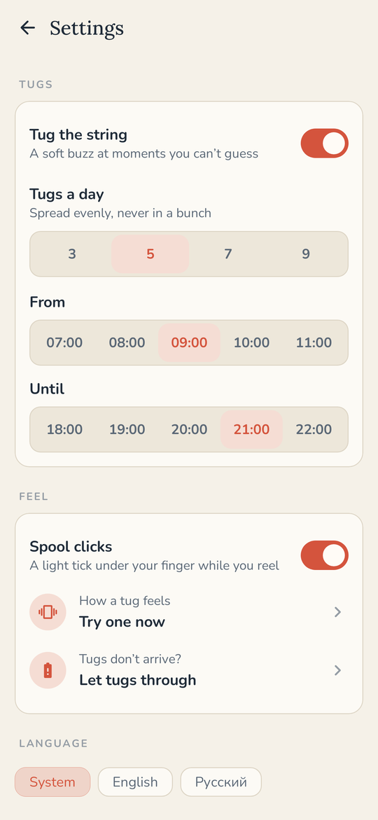 Kite: Settings