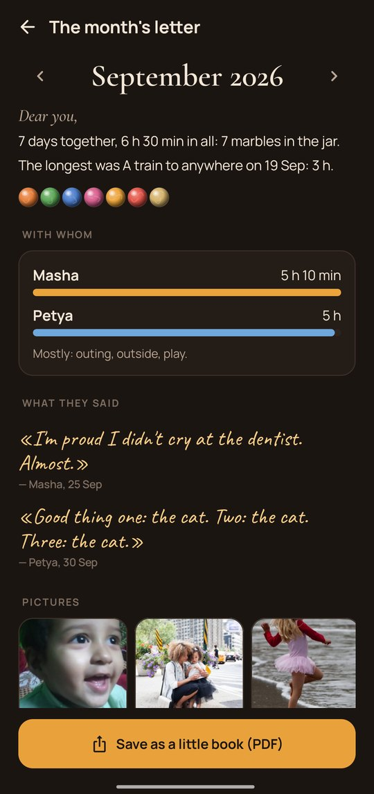 Marbles: The month's letter