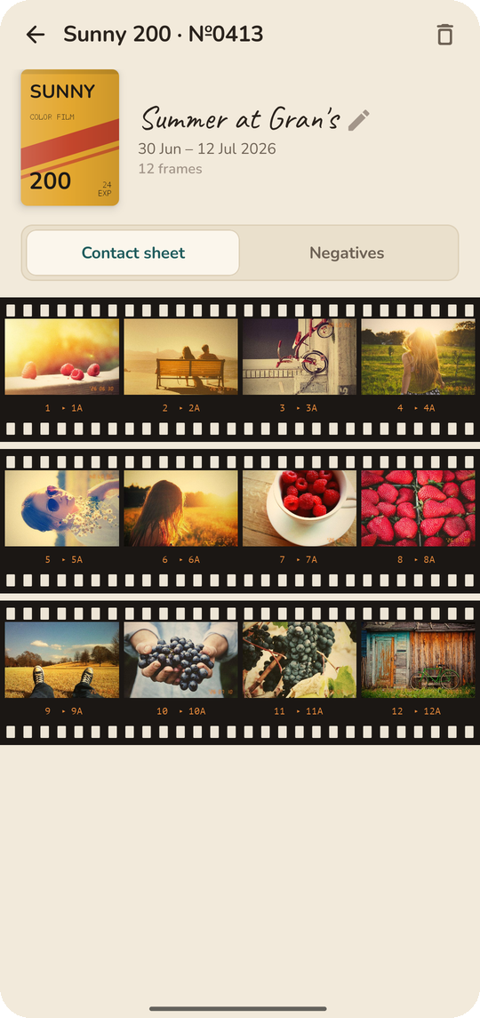 Silverbox: Contact sheet