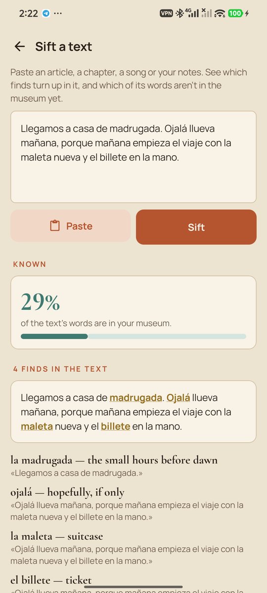 Stele: Sift a text
