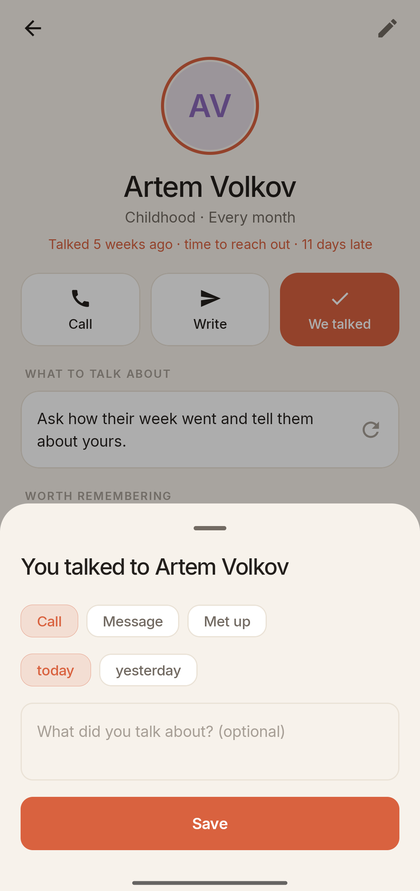 Ties: We talked