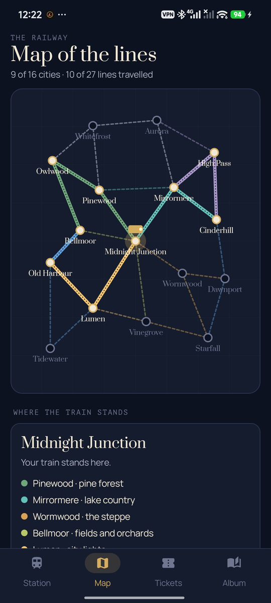 Night Train: Map of the lines