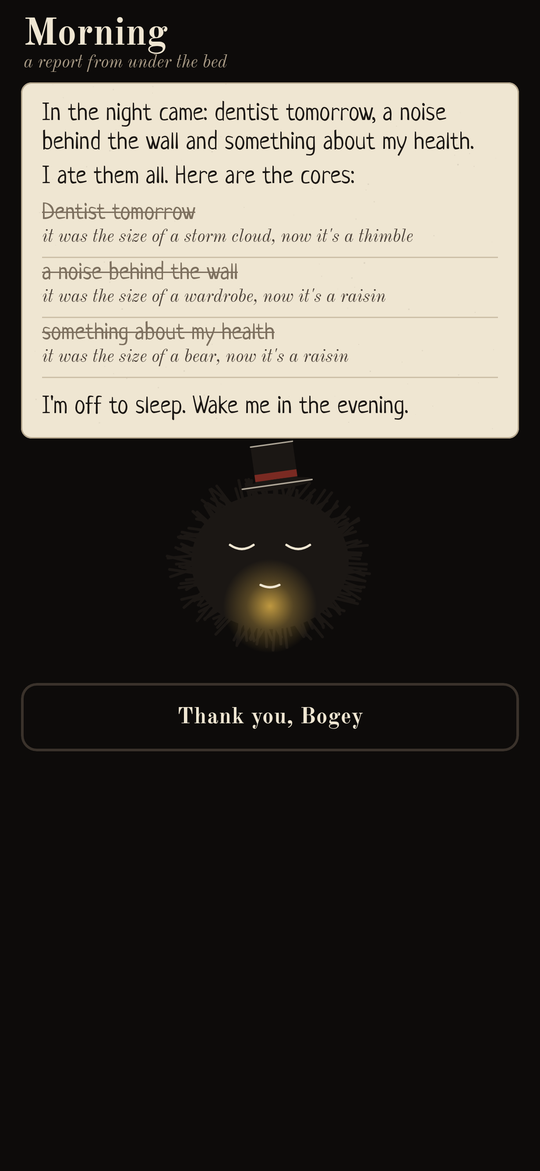 Underbed: Morning