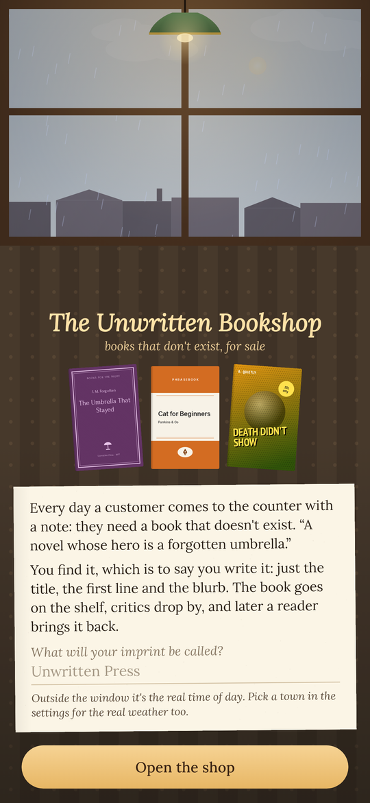 Unwritten: Welcome